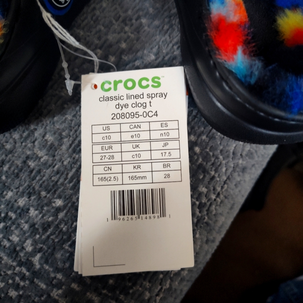 CROCS Vibrant Lined Clogs with Multicolor Pattern